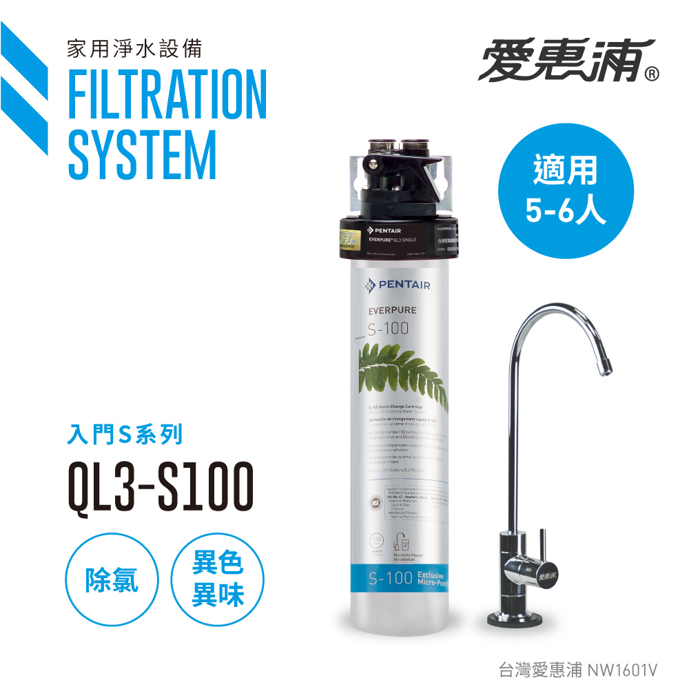 【愛惠浦公司貨】EVERPURE 標準家用型淨水器(QL3-S100)