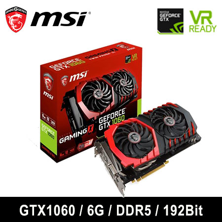 MSI 微星 GeForce GTX 1060 Gaming X 6G 顯示卡