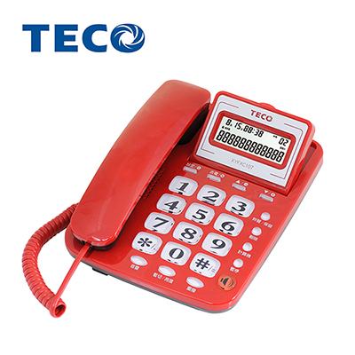 TECO 東元 來電顯示有線電話 XYFXC107紅