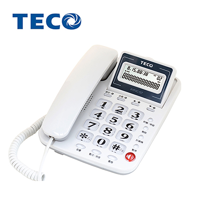 TECO 東元 來電顯示有線電話 XYFXC107白