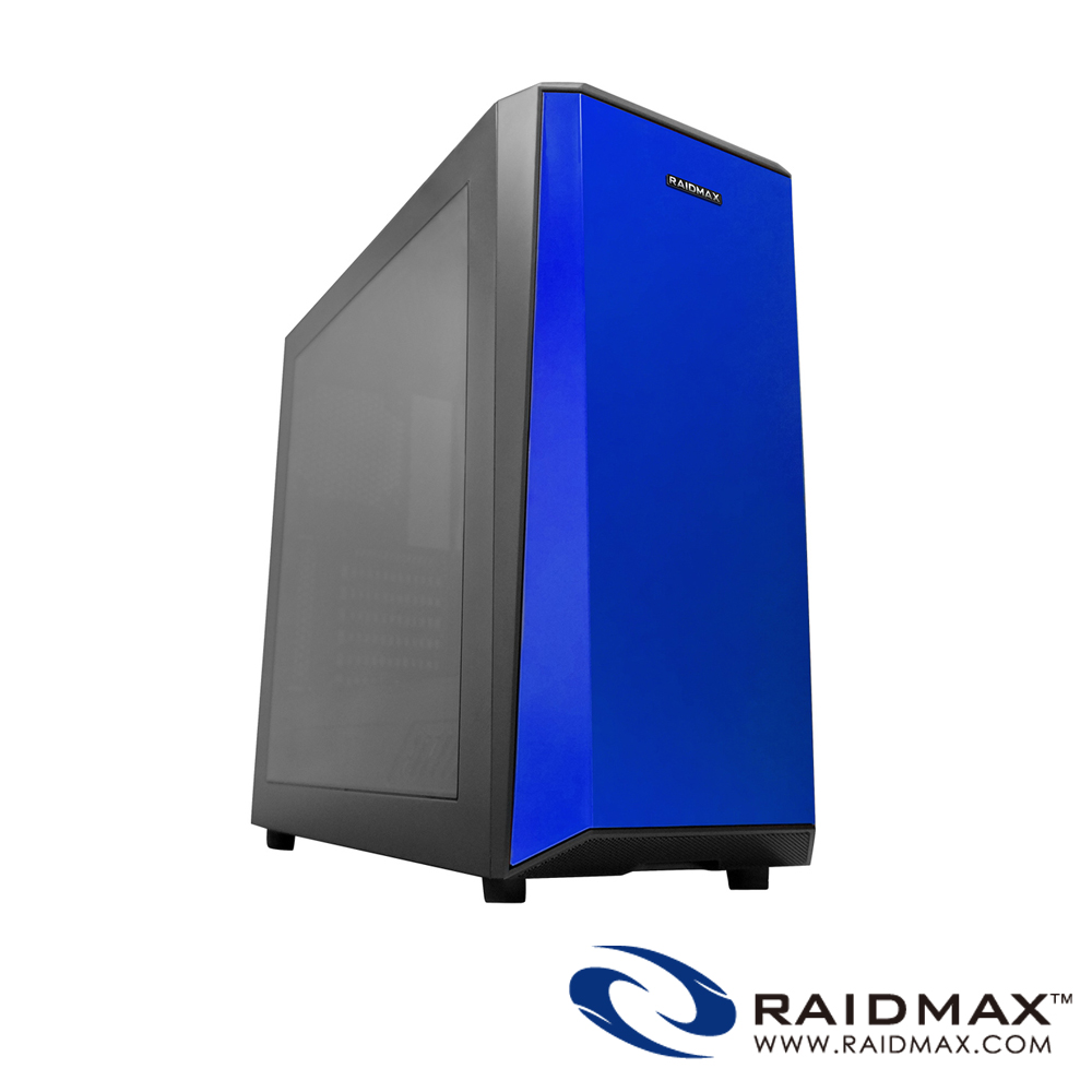 Raidmax 雷德曼 DELTAI 黑/橘/藍 電腦機殼  藍色
