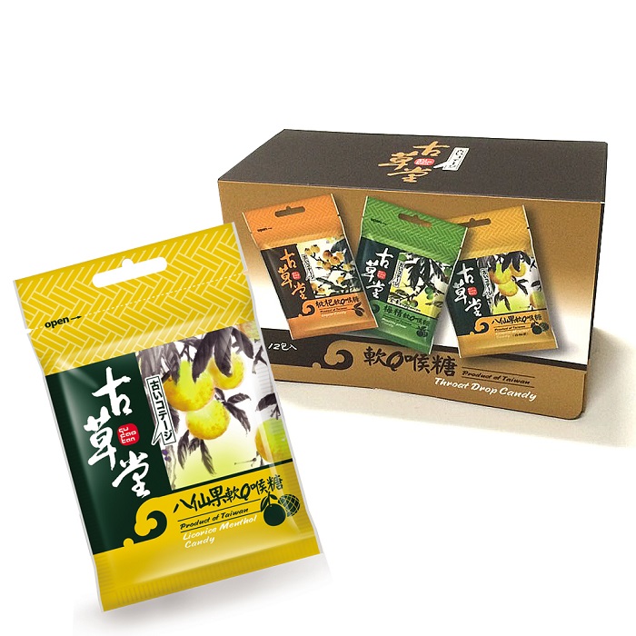 【古草堂】古早味軟Q喉糖(12包/盒)八仙果x2盒