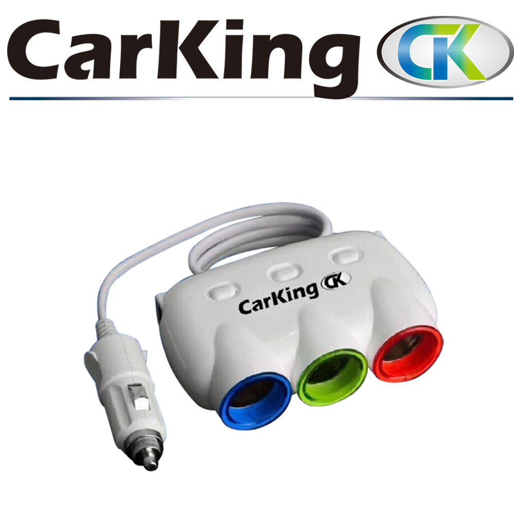 CarKing CK-3200 車用三孔+兩孔USB充電點煙器黑色