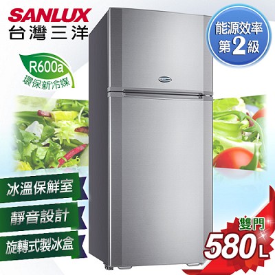 【SANLUX台灣三洋】580L雙門冰箱／SR-A580B