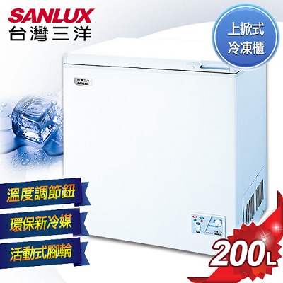 【SANLUX台灣三洋】200公升上掀式冷凍櫃／SCF-200T
