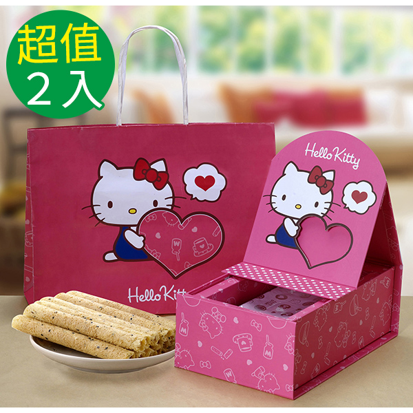 【Hello Kitty】 芝麻蛋捲禮盒-相片版*2入