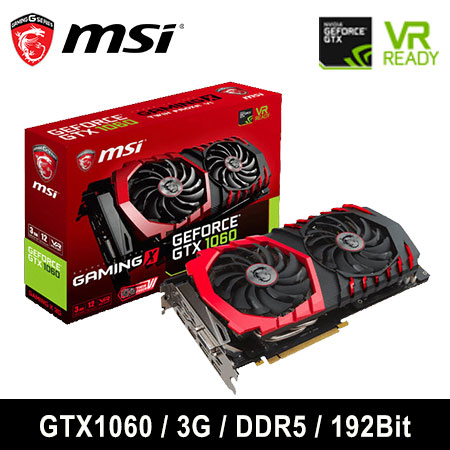 MSI 微星 GeForce GTX 1060 Gaming X 3G 顯示卡
