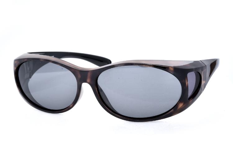 TX  茶色豹紋 偏光太陽眼鏡/套鏡 （眼鏡族可用） 2112茶琥珀AN07