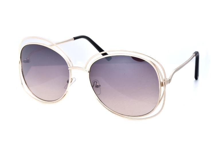 TX  摩登時尚 簍空線條 太陽眼鏡 5003金框/ 茶片