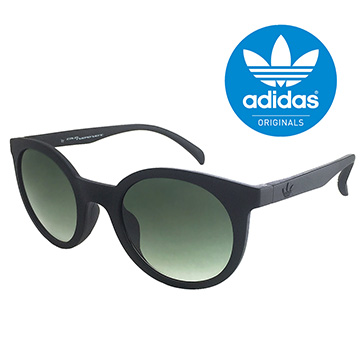 【adidas 愛迪達】潮流復古圓框太陽眼鏡/運動眼鏡#黑框-漸層綠鏡面(013009009)