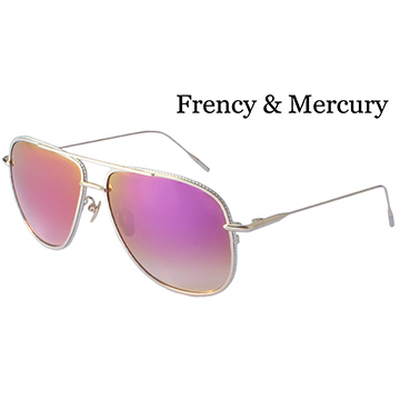 【Frency&Mercury 太陽眼鏡】Magnificent SLGSS-M 年度新款-質感方框(銀框/漸層水銀紫鏡面)
