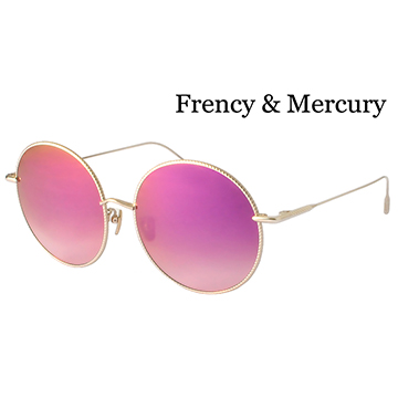 【Frency&Mercury 太陽眼鏡】Coco I-SLG PM 品牌經典熱銷-復古圓框設計(銀框/漸層水銀紫鏡面)