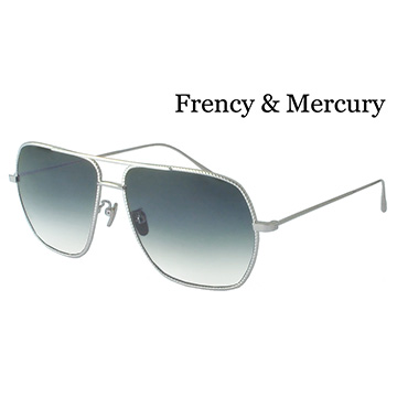 【Frency&Mercury 太陽眼鏡】Addiction-SS 年度新款-質感大框設計(銀框/漸層藍灰鏡面)