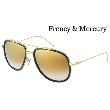 【Frency&Mercury 太陽眼鏡】Awaken-ABG-M 年度新款-奢華質感設計(金x黑框/漸層水銀黃鏡面)