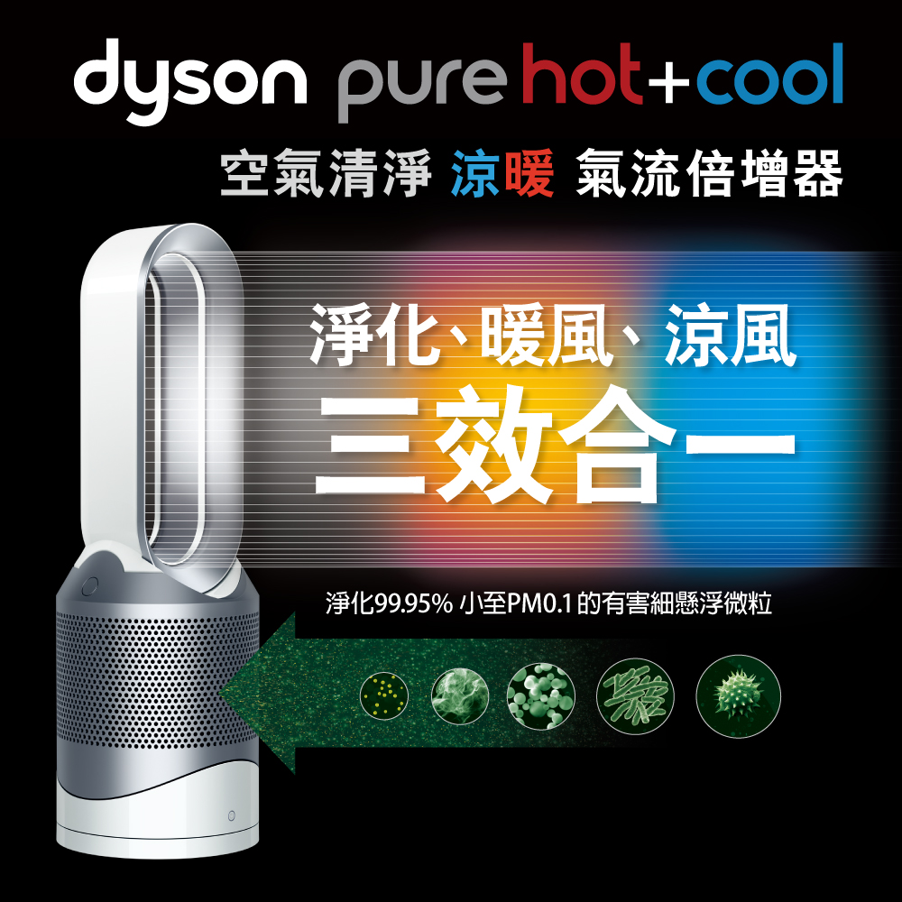 Dyson pure hot+cool HP01 空氣清淨涼暖氣流倍增器-白(預購活動再送HEPA濾網一個)白色