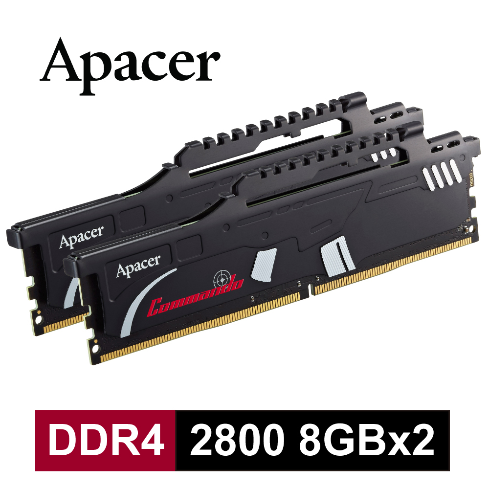 Apacer Commando DDR4 2800 16GB(8GBx2) 宇瞻突擊隊雙通道桌上型電競記憶體