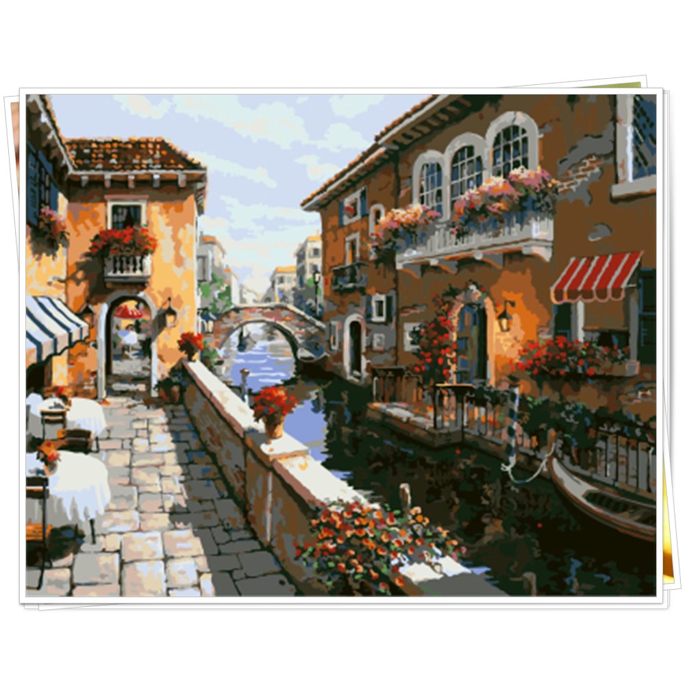 ArtLife藝術生活【89109】河岸咖啡館_DIY 數字 油畫 彩繪