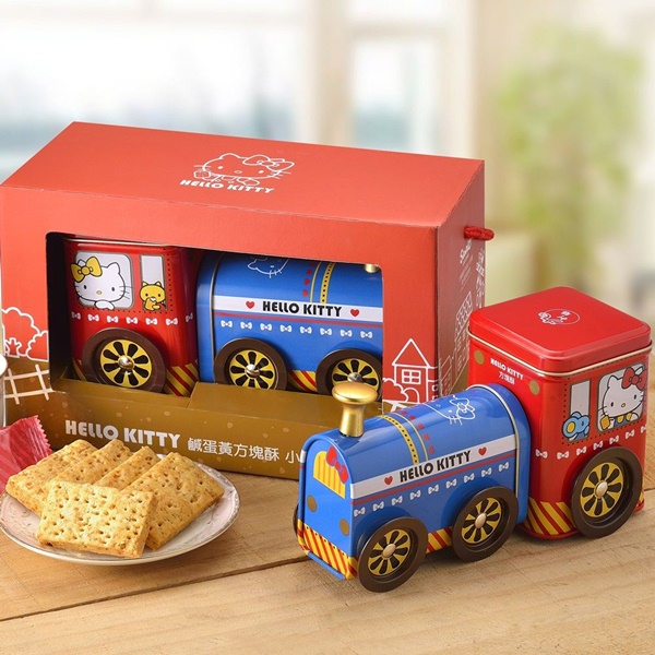 預購《Hello Kitty》鹹蛋黃方塊酥小火車禮盒(提盒)