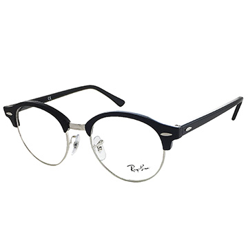 【Ray Ban 雷朋】RB4246V-2000 復古圓框款光學眼鏡 (黑色半框)