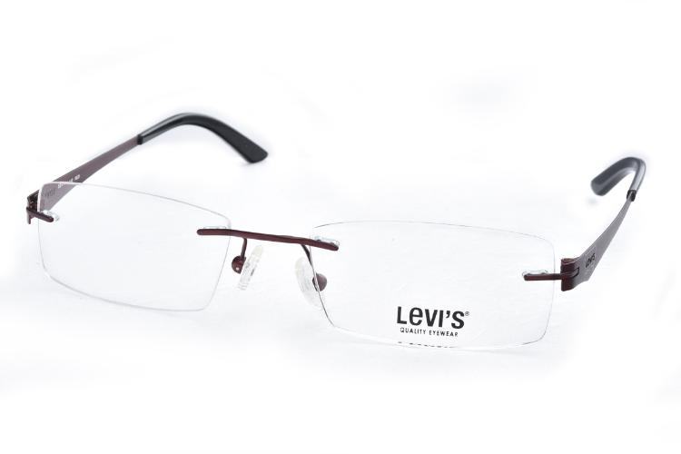LEVIS 美式簡約精緻 輕量無框光學眼鏡 05070-RED紅