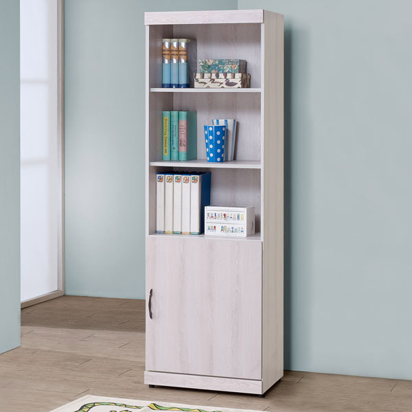 《Homelike》莉薇2尺單門書櫃(二色可選)白栓木紋