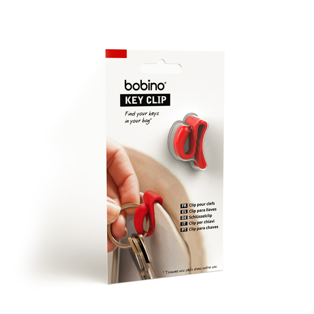 bobino收納3C小物-隨身鑰匙夾扣-紅色