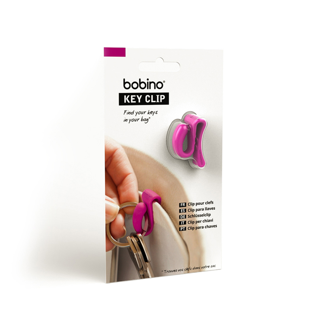 bobino收納3C小物-隨身鑰匙夾扣-紫色