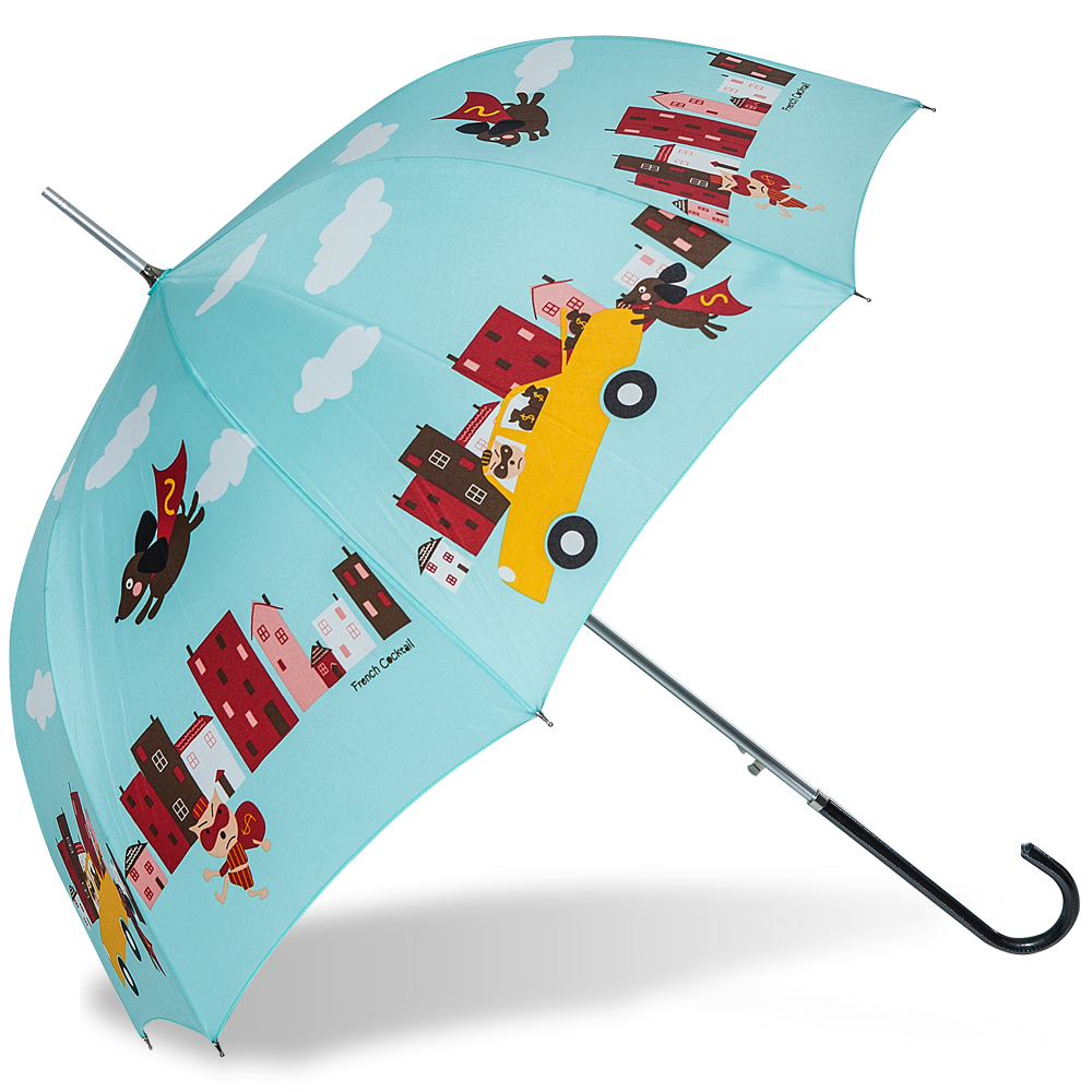 【rainstory】Super dog(綠)抗UV自動開直骨傘
