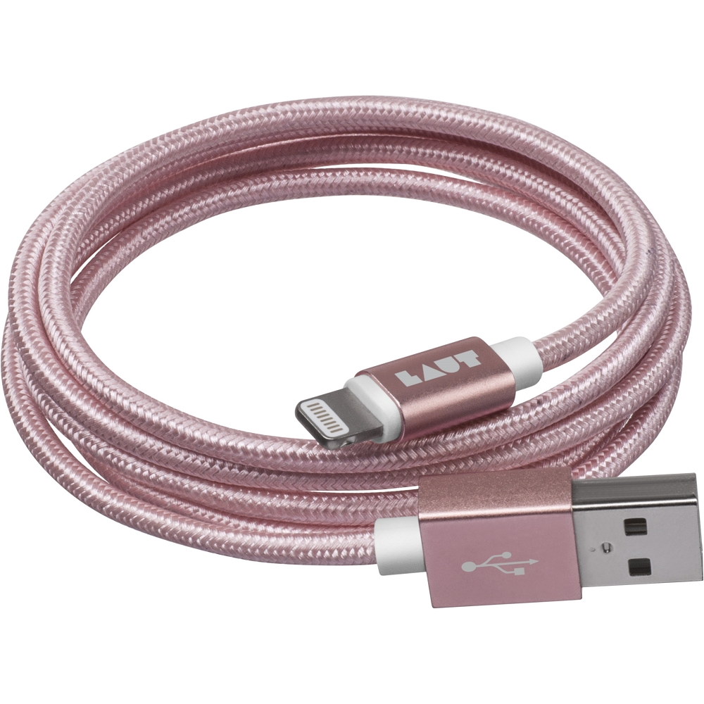 LAUT MFI USB2.0 1.2M硬式傳輸串流線玫瑰金