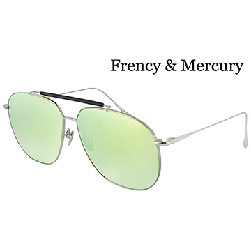 【Frency&Mercury 太陽眼鏡】Gloriosa-SS 品牌精選推薦款墨鏡(銀框/漸層水銀黃綠鏡面)