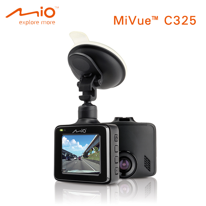 Mio MiVue™ C325高畫質行車記錄器+8G記憶卡+點煙器+多功能束口保護袋+手機矽膠立架黑色
