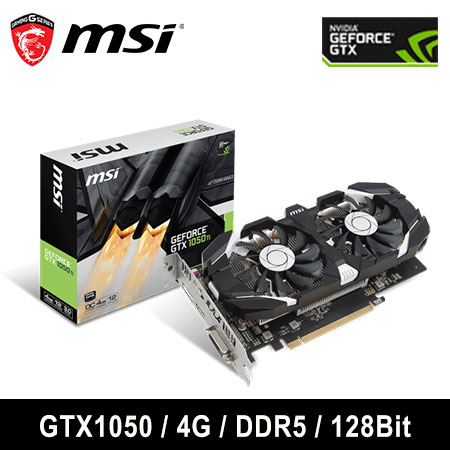 MSI 微星 GEFORCE® GTX 1050 TI 4GT OC 顯示卡 (飆風版)