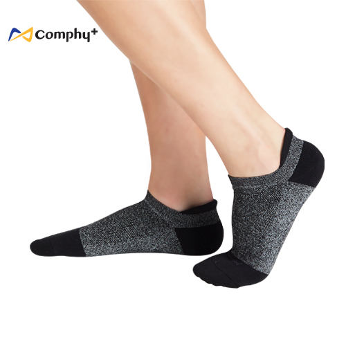 【COMPHY+】勁能運動系列 2 雙組 M 號（黑）- 除臭 抑菌襪 全氣墊 足弓支撐加強版黑