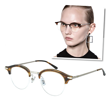 【GENTLE MONSTER 光學眼鏡】BOICA-B4-潮流眉框款 (琥珀色x銀框)