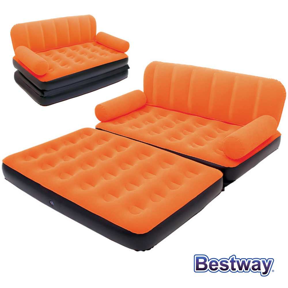 【BESTWAY】多功能充氣式雙人折疊沙發椅.空氣床 (67356)(亮橘)