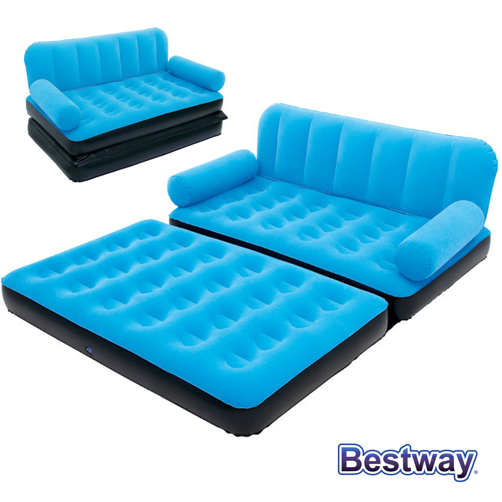 【BESTWAY】多功能充氣式雙人折疊沙發椅.空氣床 (67356)(天藍)