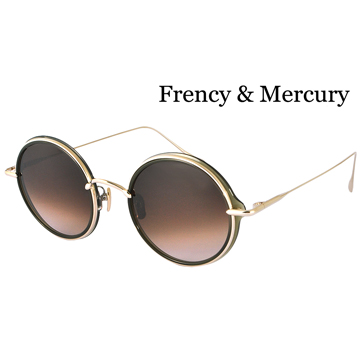 【Frency&Mercury 太陽眼鏡】Ice Cream Dive-IO-日本手工/純鈦獨特工藝設計(金框/漸層棕鏡面)
