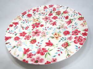 北歐美麗花朵餐盤sophia white 22cm大盤　兩入組