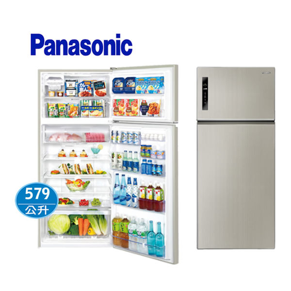Panasonic 國際 NR-B588TV-H 雙門冰箱 579L 璀璨金 ECONAVI 智慧節能科技