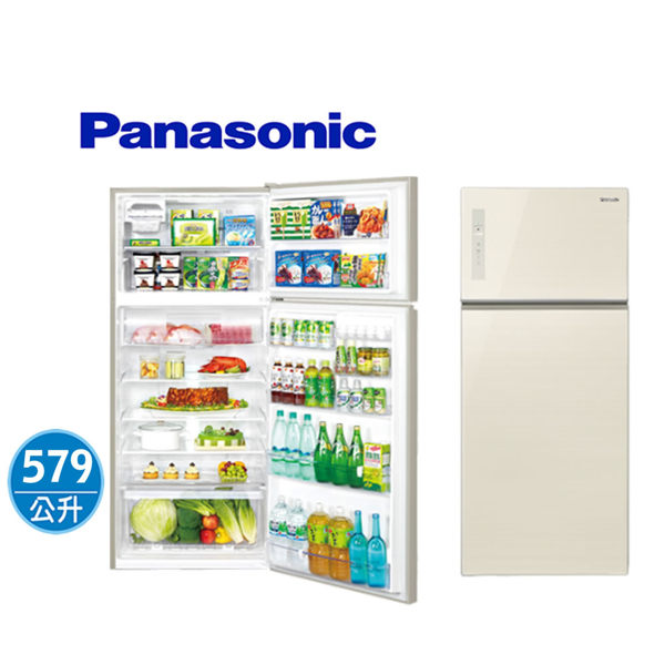 Panasonic 國際牌 579公升 雙門變頻電冰箱 NR-B588TG ★無邊框玻璃面板