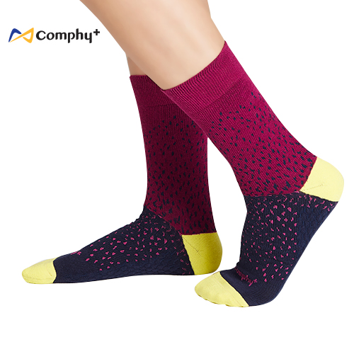 【Comphy +】雪花三分休閒襪（紫紅）- 除臭 抑菌 吸濕排汗更舒服