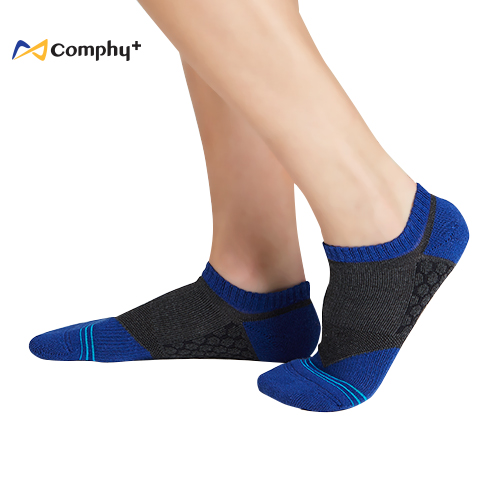 【Comphy +】花紗船形襪 M 號（深灰）- 除臭 抑菌 吸濕排汗更舒服