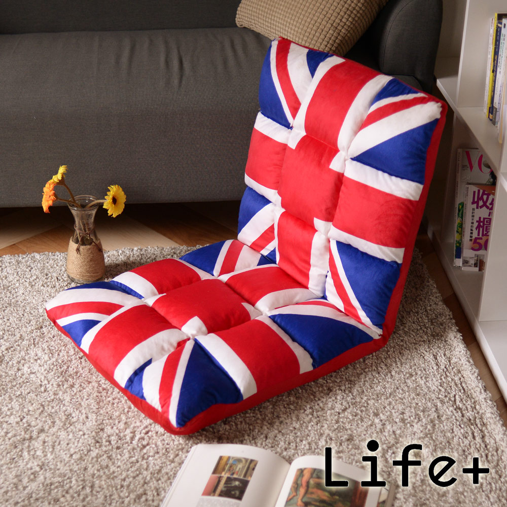 【Life Plus】 英美復刻風紓壓折疊和室椅.靠椅.躺椅_L英國國旗