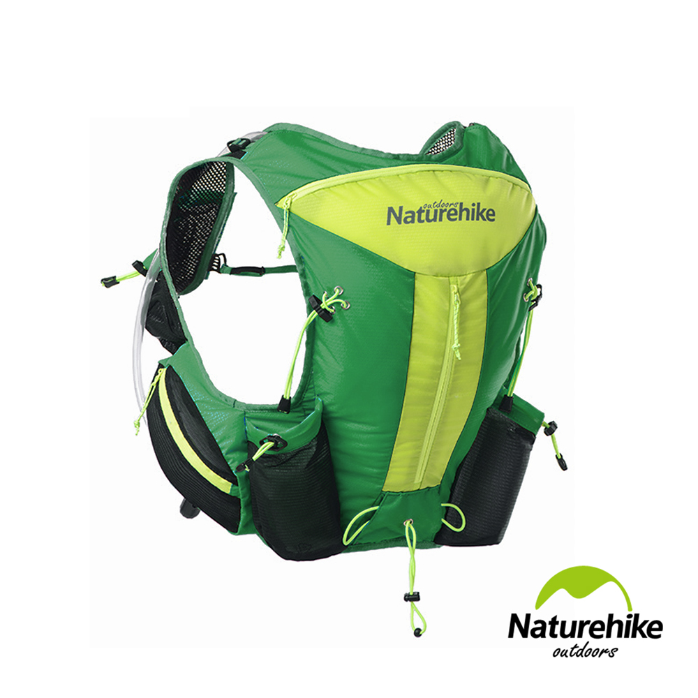 【Naturehike】12L輕量化背心式越野跑步後背包 水袋包(綠色)