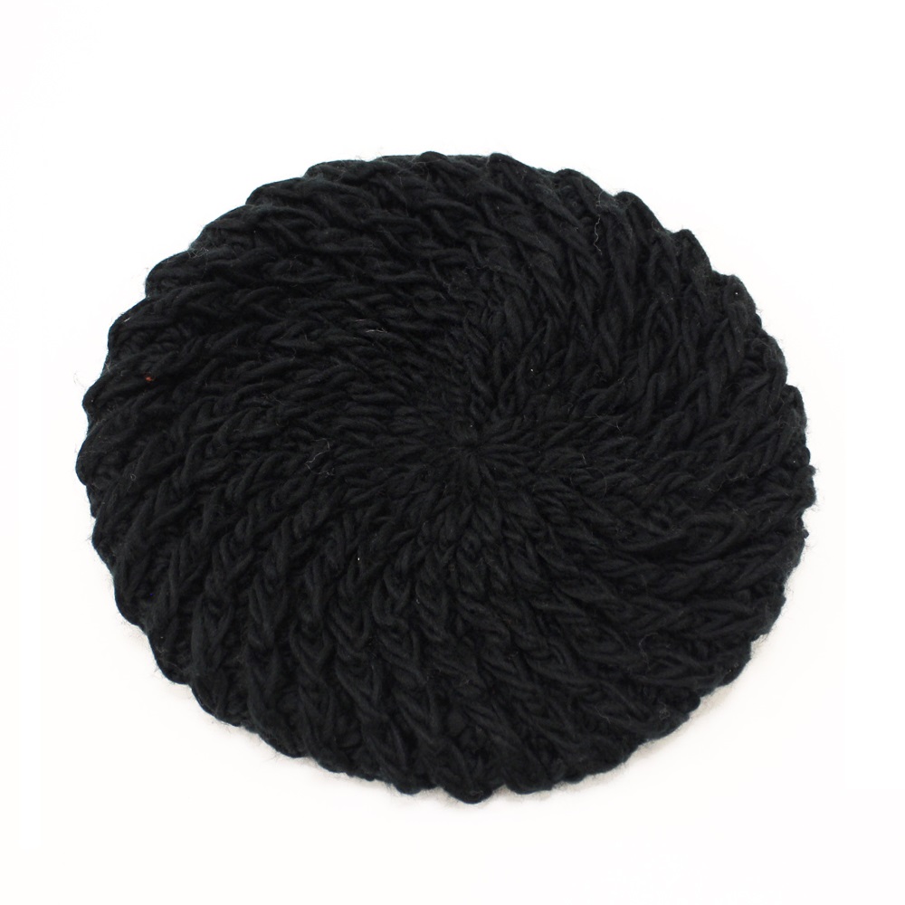 【U】AURORA - <日本進口>純色編織貝蕾帽(三色可選) - 黑色